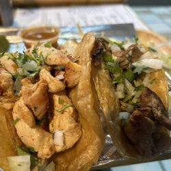 Los Hermanos Mexican Grill - Chicken and steak Mexican street tacos.