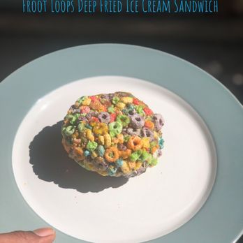 Swamp Snacks - Froot Loops Deep Fried Ice Cream Sandwich - Desserts Near Me Swamp Snacks - Froot Loops Deep Fried Ice Cream Sandwich - Desserts Near Me