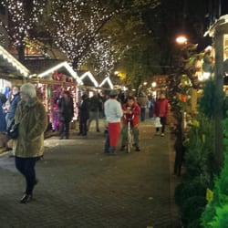 Manchester French Christmas Markets - View of some of the stalls inside the market