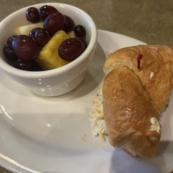 My $20 lunch (soda not pictured) Manager Special - Half Chicken Salad Sandwich w/side of Fruit.