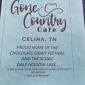 Gone Country Cafe - Menu front page - Restaurants Near Me - Celina, Tennessee Gone Country Cafe - Menu front page - Restaurants Near Me - Celina, Tennessee