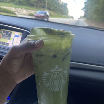 Starbucks - for context i ordered a venti iced matcha latte made with soy, 6 pump's vanilla, lined cup with caramel drizzle, and vanilla cold foam - Coffee & Tea Near Me - Stockbridge, Georgia Starbucks - for context i ordered a venti iced matcha latte made with soy, 6 pump's vanilla, lined cup with caramel drizzle, and vanilla cold foam - Coffee & Tea Near Me - Stockbridge, Georgia