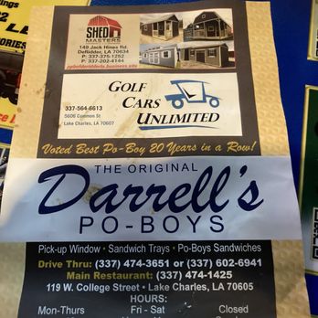 Darrell's - Menu - Sandwiches Near Me - Lake Charles, Louisiana Darrell's - Menu - Sandwiches Near Me - Lake Charles, Louisiana