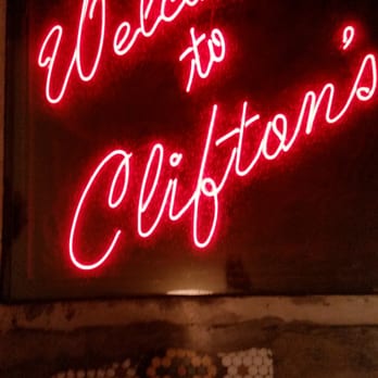 Clifton's Republic - Clifton's Cafeteria signage. - Bars Near Me - Los Angeles, California