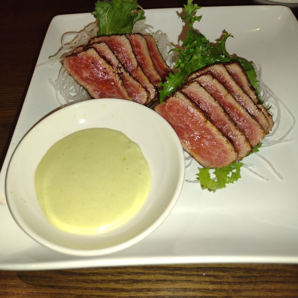 Okeno Sushi - Tuna carpaccio with wasabi sauce - Japanese Near Me - Shirley, New York Okeno Sushi - Tuna carpaccio with wasabi sauce - Japanese Near Me - Shirley, New York