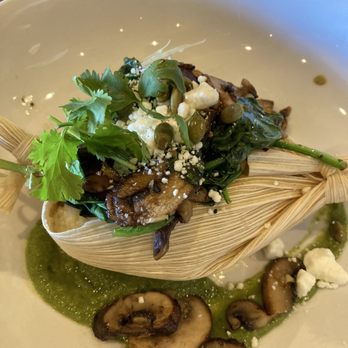 The Twisted Fork - One of the most interesting and delicious small plates I have ever had - their Tamal with sautéed mushrooms, spinach, feta and pepita seeds. - New American Near Me - Reno, Nevada The Twisted Fork - One of the most interesting and delicious small plates I have ever had - their Tamal with sautéed mushrooms, spinach, feta and pepita seeds. - New American Near Me - Reno, Nevada