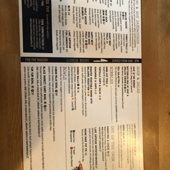 The Fat Radish - Lunch menu - Breakfast & Brunch Near Me - Cornucopia, Wisconsin