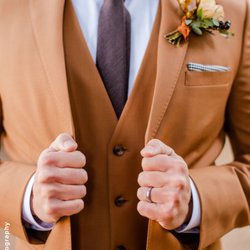 Stitch & Tie - Caramel Notch Lapel Suit - Matlyn May Photography