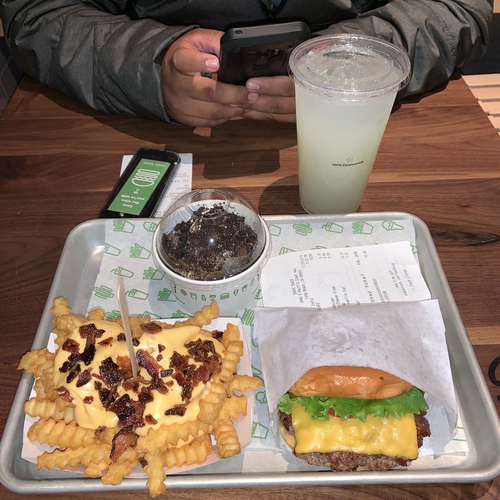 Shake Shack Long Beach - Shake Burger  & Bacon  & Oreo Custard (Blizzard) - Burgers Near Me - Long Beach, California