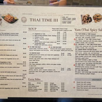 Thai Time III - Menu - Thai Near Me - San Diego, California