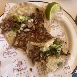 Zarzo - 1.5 beef and cheese street tacos with a bit of guacamole.