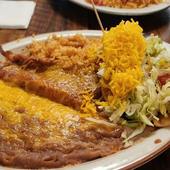 Moreno's - Shredded beef taco and cheese enchilada combo - Mexican Near Me - Orange, California