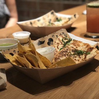 Tin Kitchen Catering - Chipotle chicken quesadilla with chips and salsa - Caterers Near Me