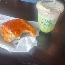 Berry matcha and chocolate "croissant"
