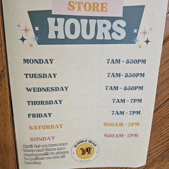 Bumble Bear Coffee - Hours - Coffee & Tea Near Me - Sacramento, California