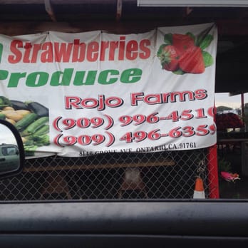 Rojo Farms - Sign w/ ph # & address - Farmers Market Near Me - Ontario, California Rojo Farms - Sign w/ ph # & address - Farmers Market Near Me - Ontario, California