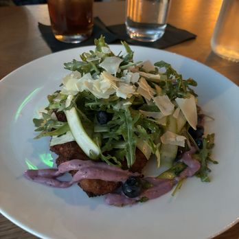 VIVI's Tapas Bar - Looks like a salad but there is a chicken cutlet underneath. So good - Tapas Bars Near Me - Revere, Massachusetts VIVI's Tapas Bar - Looks like a salad but there is a chicken cutlet underneath. So good - Tapas Bars Near Me - Revere, Massachusetts
