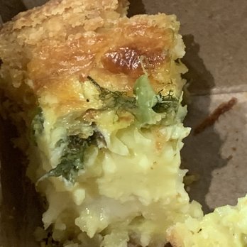 Cafe Flora - Quiche is creamy but firm with asparagus and flaky crust - Vegetarian Near Me - Seattle, Washington