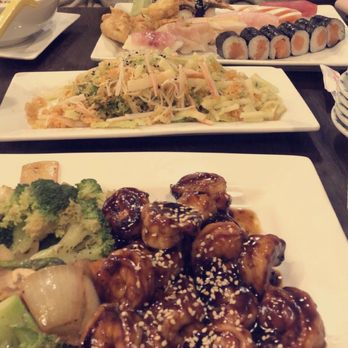 Sushi UNI - Shrimp Teriyaki, Spicy Crab Salad, assorted sushi plate - Sushi Bars Near Me - Lenexa, Kansas Sushi UNI - Shrimp Teriyaki, Spicy Crab Salad, assorted sushi plate - Sushi Bars Near Me - Lenexa, Kansas