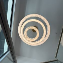 Orange County Certified Electric - 200 lb alabaster 3 level chandelier in Dana point