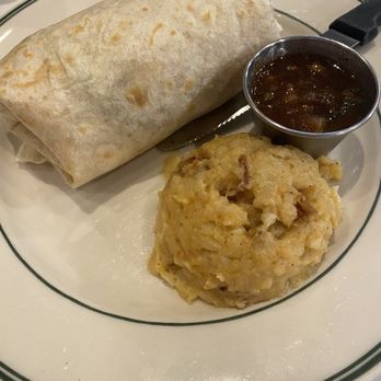 Phoebe's Diner - -Brisket Burrito-hash brown casserole and salsa - Diners Near Me - Austin, Texas
