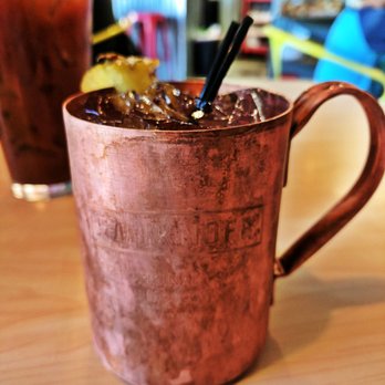 Two Chicks - Trendy pineapple Moscow mule style drink. Not bad, love the cup. - Breakfast & Brunch Near Me - Reno, Nevada Two Chicks - Trendy pineapple Moscow mule style drink. Not bad, love the cup. - Breakfast & Brunch Near Me - Reno, Nevada