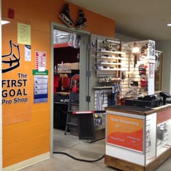 First Goal Pro Shop - Full service skate sharpening: figure skates, hockey skates, skate profiling.