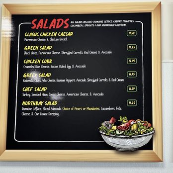North Bay Sourdough Deli - Salad options 8/23/25 - Sandwiches Near Me - Cotati, California