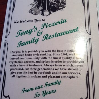 Tony's Pizzeria - Mission statement - Pizza Near Me - Troy, Michigan