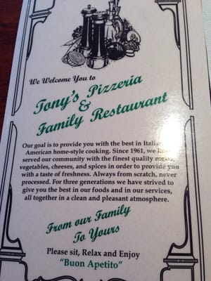 Menu photo 8 Tony's Pizzeria Troy, MI