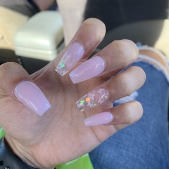 Perfection Nails - Powder full set w/ butterfly accent nail - Nail Salons Near Me - Mililani, Hawaii