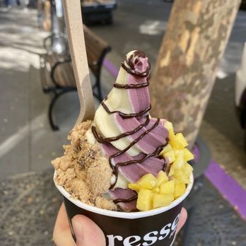 Pressed Juicery - Açaí and tropical freeze with chocolate drizzle, mango, and chocolate cookies! - Juice Bars & Smoothies Near Me - San Jose, California