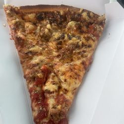 Slice of sausage and cheese