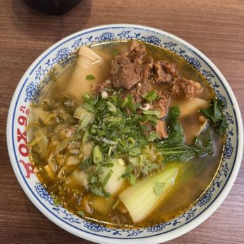 Ox 9 Lanzhou Hand Pulled Noodles - braised beef stew belt flat noodles with chinese pickles - Chinese Near Me - Fremont, California Ox 9 Lanzhou Hand Pulled Noodles - braised beef stew belt flat noodles with chinese pickles - Chinese Near Me - Fremont, California
