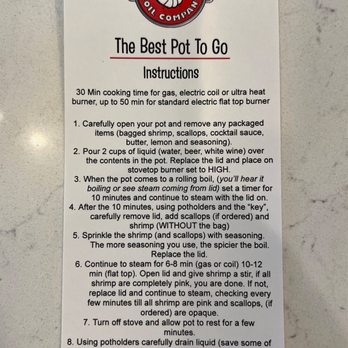Outer Banks Boil Company - Instructions - Seafood Near Me - St. Augustine, Florida Outer Banks Boil Company - Instructions - Seafood Near Me - St. Augustine, Florida
