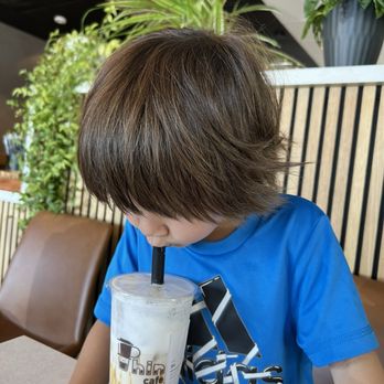 Phin Cafe - My toddler into his Volcano Boba. He loved it - Coffee & Tea Near Me - Fremont, California Phin Cafe - My toddler into his Volcano Boba. He loved it - Coffee & Tea Near Me - Fremont, California