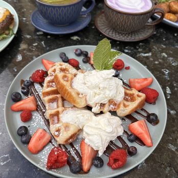 Wara Cafe - Croffle with Mixed Berries - Cafes Near Me - Chino, California Wara Cafe - Croffle with Mixed Berries - Cafes Near Me - Chino, California