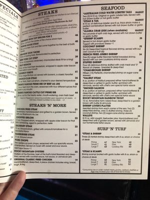 Menu photo 1 Dude's Steak House Sidney, NE