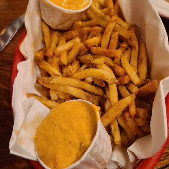 Monk's Cafe - Pommes Frites - double-fried frites. Served with Monk's world-famous bourbon mayonnaise for dipping. - Pubs Near Me - Philadelphia, Pennsylvania