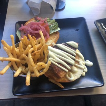 Down the Hatch Maui - Ahi Fish Sandwich w shoestring fries - Seafood Near Me - Lahaina, Hawaii Down the Hatch Maui - Ahi Fish Sandwich w shoestring fries - Seafood Near Me - Lahaina, Hawaii