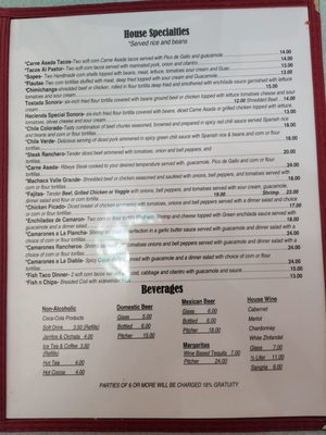 Menu photo 1 La Hacienda Restaurant Angels Camp, CA