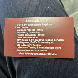 DOT Exam Professionals - Clinic specialties