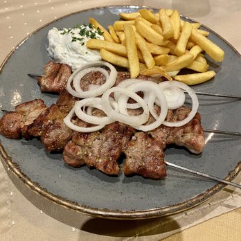 Kreta - Souvlaki w/fries & tzatzki (Pork neck skewers) - Greek Near Me - Sohren, RP