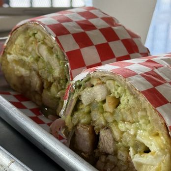 Tim's Avenue - Close up Pork Belly Burrito - Asian Fusion Near Me - Anaheim, California