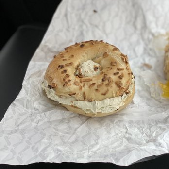 Boss Bagel - Onion bagel with jalapeño schmear - Coffee & Tea Near Me - San Antonio, Texas