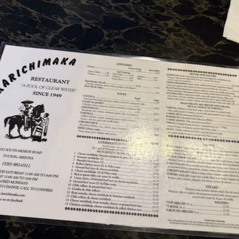 Karichimaka Restaurant - Menu - Mexican Near Me - Tucson, Arizona