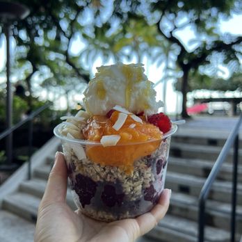 Island Vintage Shave Ice - HAUPIA MOANA AÇAÍ BOWL - $13.95 - 8oz - Shaved Ice Near Me - Honolulu, Hawaii