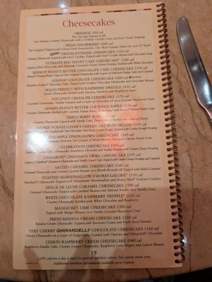 Menu photo 1 The Cheesecake Factory Austin, TX