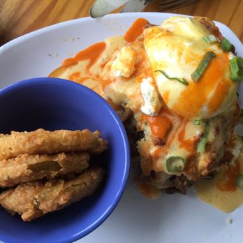 Biscuit Head - Another look at the Brisket Biscuit and a side of fried green tomatoes! - Cafes Near Me - Asheville, North Carolina