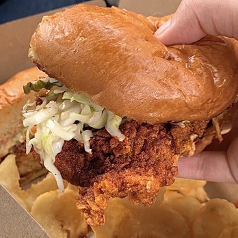 Scratch Cookery - Nashville hot chicken sandwich + fries - Food Trucks Near Me - San Jose, California Scratch Cookery - Nashville hot chicken sandwich + fries - Food Trucks Near Me - San Jose, California